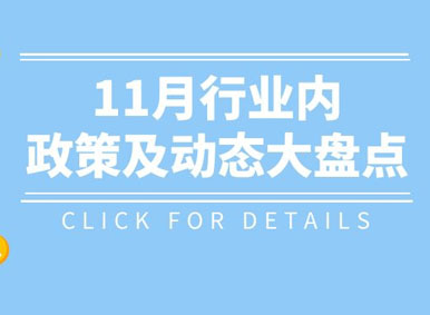 政策汇总丨2020年11月行业内政策及动态大盘点